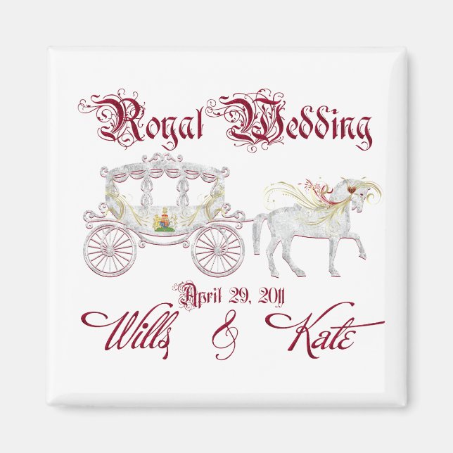 Glass Coach Gedenken an die Königliche Hochzeit Magnet (Vorne)