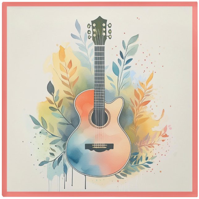 Glass COASTER - Acoustic Guitar on a Coaster Glasuntersetzer (Von Creator hochgeladen)