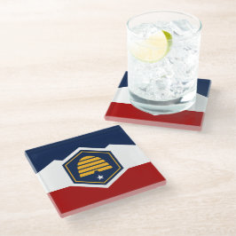 Glass coaster with new flag of Utah, USA Glasuntersetzer