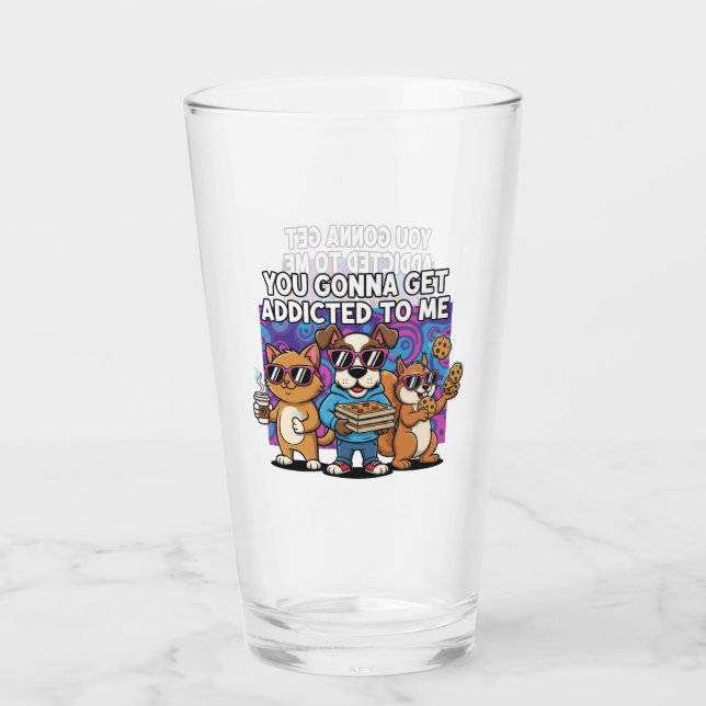 Glass Cup funny cartoon pets glass Glas (Vorderseite)