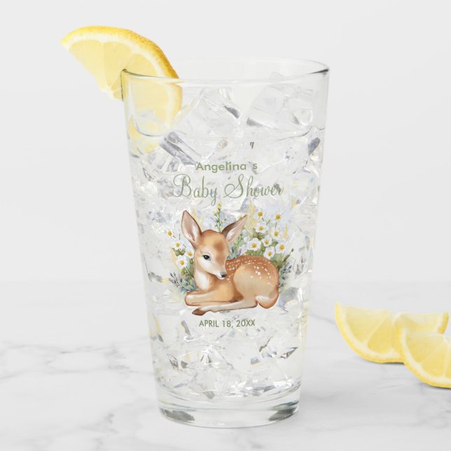 Glass Cup für Babydusche. Glas (Vorderseite Ice)