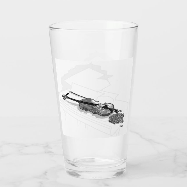 Glass Cup : Violine Piano Rose Glas (Rückseite)