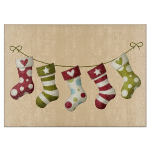 Glass Cutting Board/Christmas Strumpfs Schneidebrett