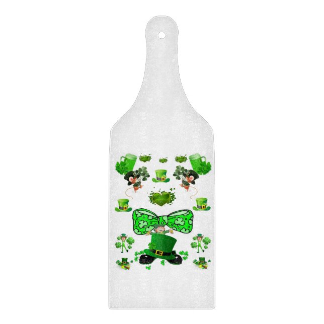 Glass Cutting Board Happy St. Patrick's Day Schneidebrett (Vorderseite)