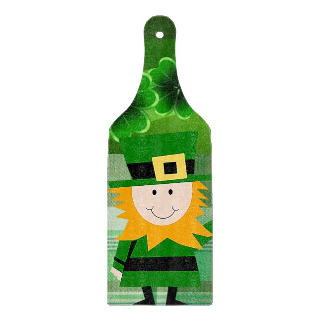 Glass Cutting Board Happy St. Patrick's Day Schneidebrett (Vorderseite)