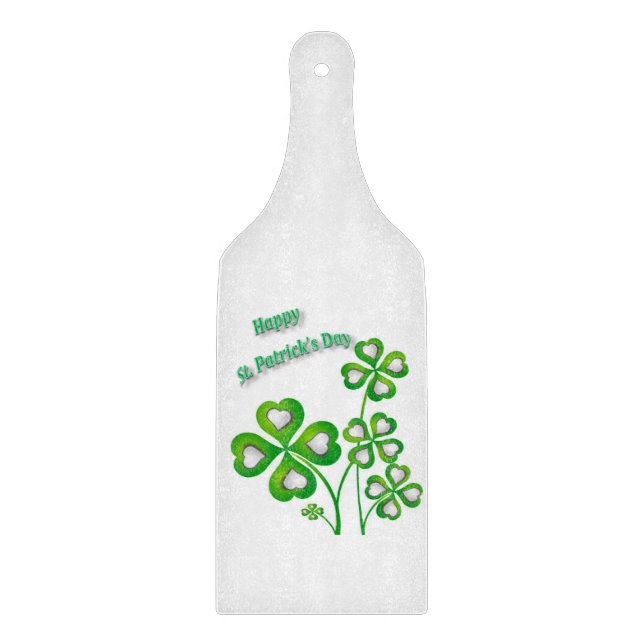 Glass Cutting Board Happy St. Patrick's Day Schneidebrett (Vorderseite)
