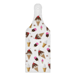 Glass Cutting Board Ice Creme Schneidebrett