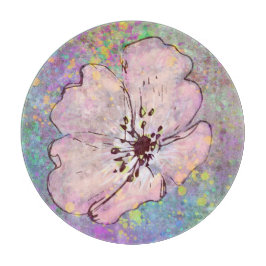 Glass Cutting Board mit Paint Spritzer & Blume Schneidebrett