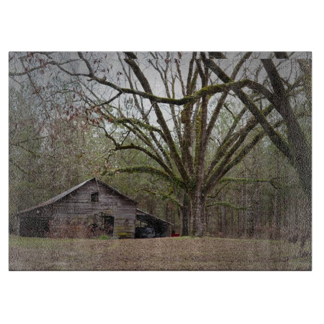Glass Cutting Board of a Rural South Georgia Barn Schneidebrett (Vorderseite)