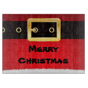 Glass Cutting Board/Santa Anzug Schneidebrett