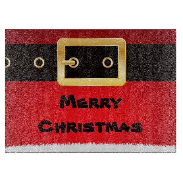 Glass Cutting Board/Santa Anzug Schneidebrett (Vorderseite)