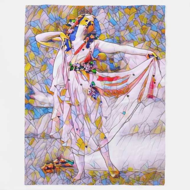 Glass Dancer in fließendem Kleid Fleecedecke (Vorderseite)