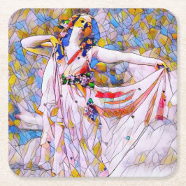 Glass Dancer in fließendem Kleid Rechteckiger Pappuntersetzer