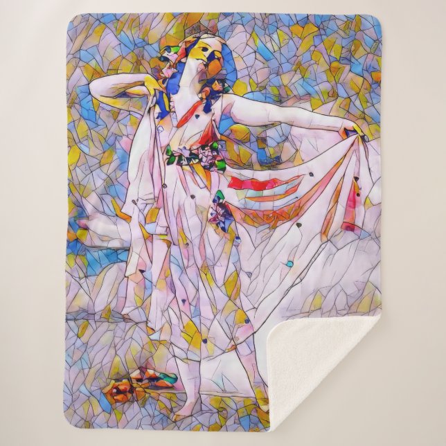 Glass Dancer in fließendem Kleid Sherpadecke (Vorderseite)