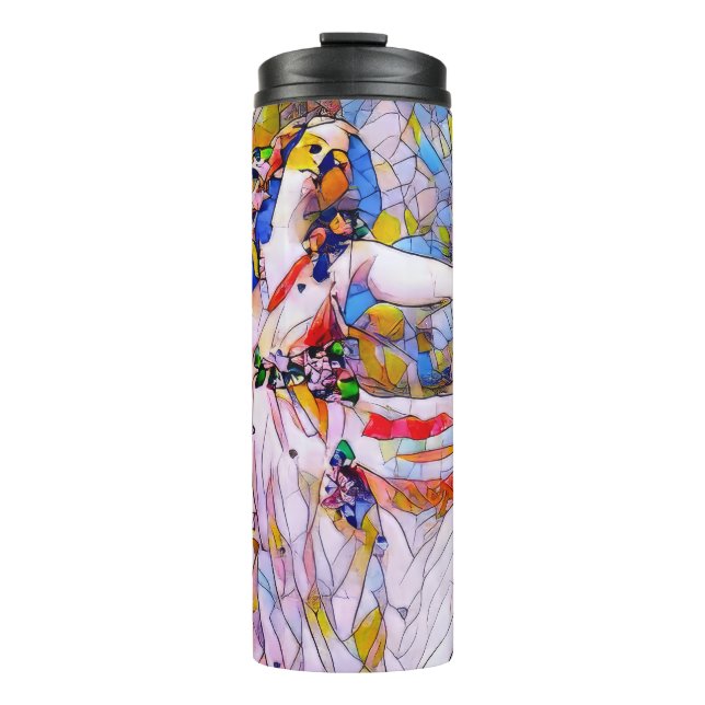 Glass Dancer in fließendem Kleid Thermosbecher (Vorderseite)