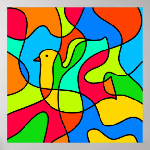 Glass Dove of Peace Poster