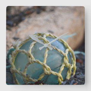 Glass Fishing Float, Vertical Quadratische Wanduhr