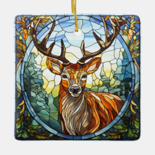 Glass Forest Friends Stag Deer Keramikornament