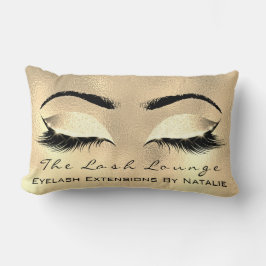 Glass Gold Glitzer Name Makeup Lashes Braun Lendenkissen