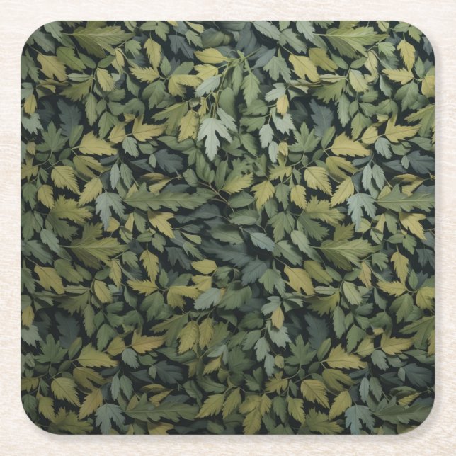 Glass Green Leafy Drink Untersetzer (Vorderseite)