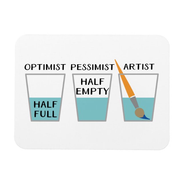 Glass Half Full Funny Meme Magnet (Horizontal)