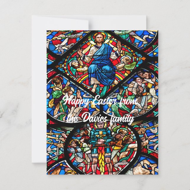 Glass Happy Osterkarte mit bearbeitbarem Text Mitteilungskarte (Vorderseite)