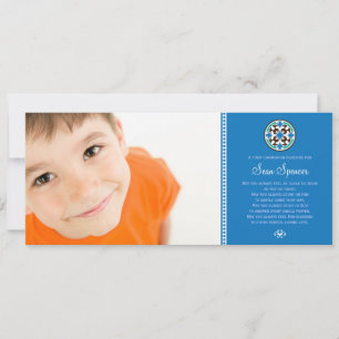 Glass-Heilige Erste Kommune Foto Keepake Karte