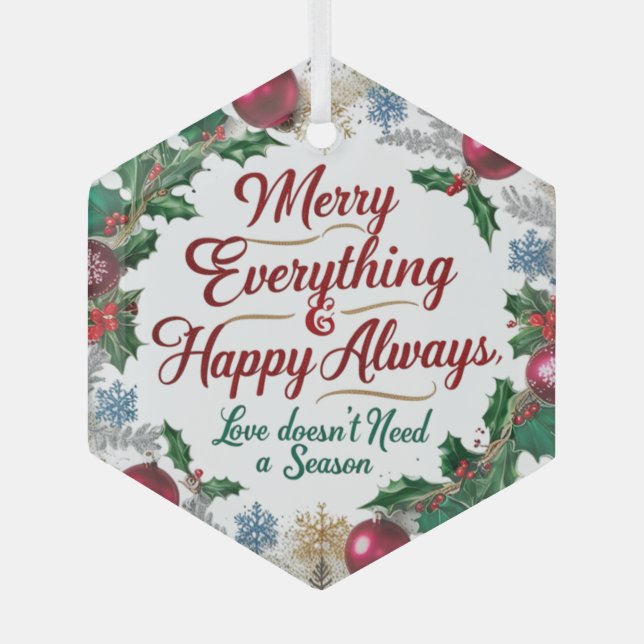 Glass Hexagon Ornament – Elegant Modern Christmas  (Vorderseite)