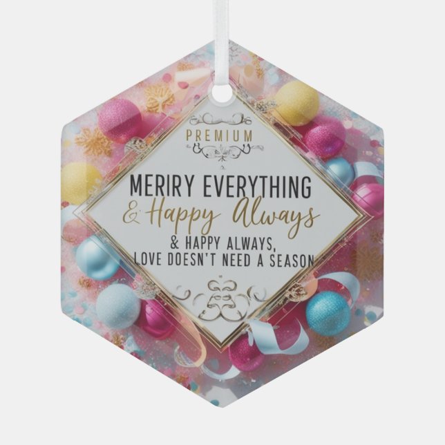 Glass Hexagon Ornament – Premium Holiday Décor (Vorderseite)
