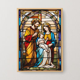 Glass Holy Family Button Wearable Devovotion