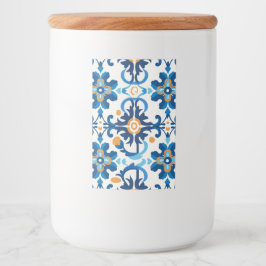 Glass Jar mit blau-braunen Leinen Lebensmitteletikett