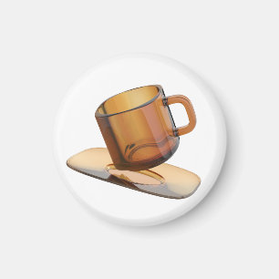 Glass-Kaffeetasse mit Untertasse Magnet