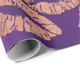 Glass Kiss Lips Pinselspitze Lila Geschenkpapier