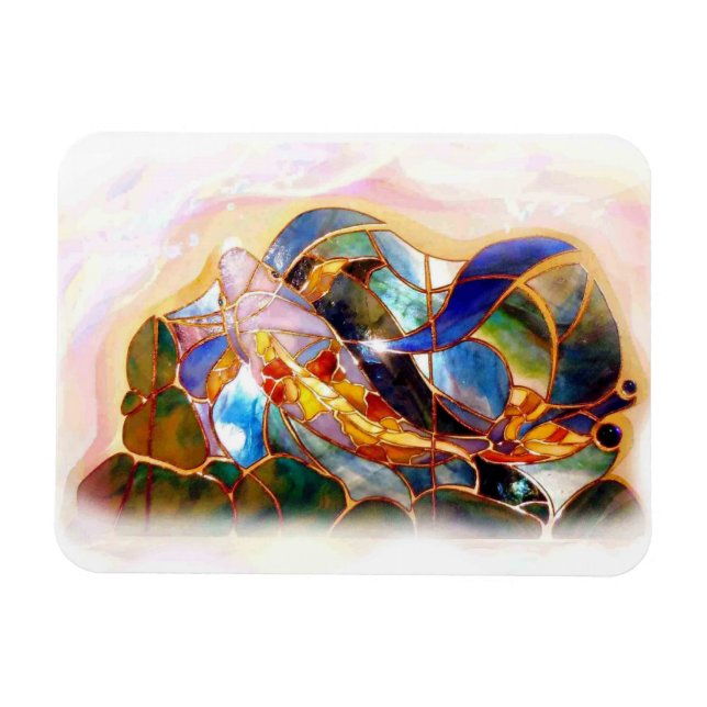 Glass Koi Fish Japanisch Art Flexible Mabnet Magnet (Horizontal)