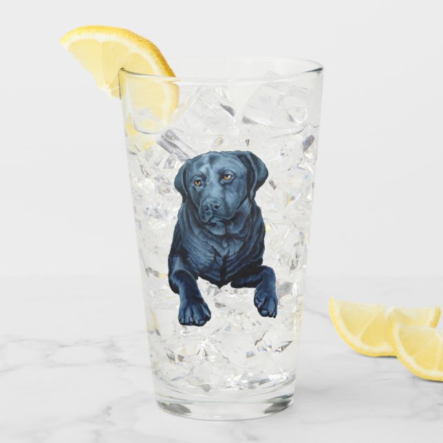 Glass Labrador Retriever Glass Custom Glas (Vorderseite Ice)
