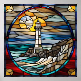Glass Look Lighthouse - Herunterladbares Design Poster
