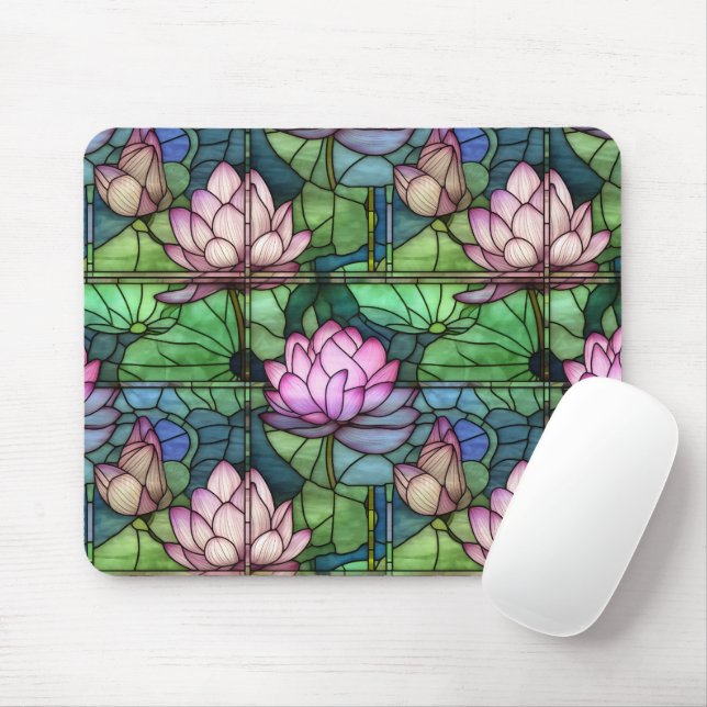 Glass Lotus Mouse Pad Mousepad (Mit Mouse)