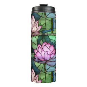 Glass Lotus Thermal Tumbler Thermosbecher