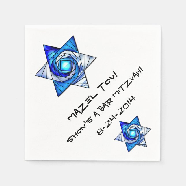 Glass Magen David (Personalisiert) Serviette (Vorderseite)