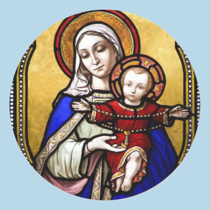 Glass Mary Young Jesus Umschlag Aufkleber