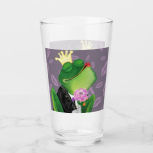 Glass mit Froschprinz - Kiss Glas