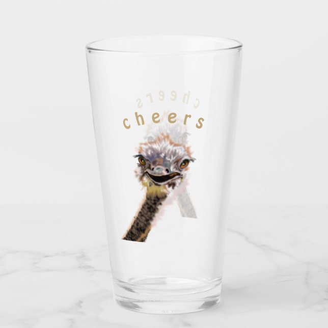 Glass mit spielerischem Strauß - Lärm Glas (Vorderseite)