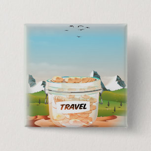 Glass Money Travel Jar Button