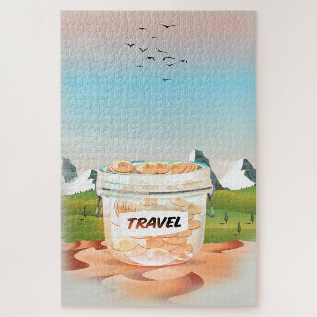 Glass Money Travel Jar Puzzle (Vertikal)