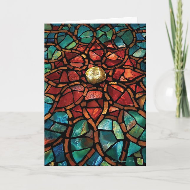 Glass Mosaic Happy Holidays Card Feiertagskarte (Vorderseite)