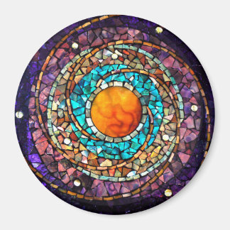 Glass Mosaic Magnet "Celestial Clockwork"