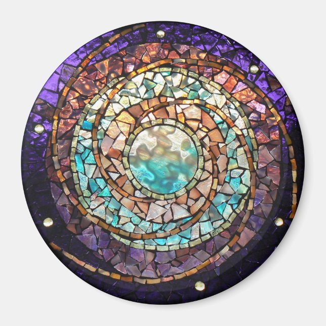 Glass Mosaic Magnet "Water Planet" (Vorne)