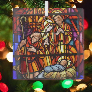 Glass Nativity Image Baby Jesus Ornament Aus Glas