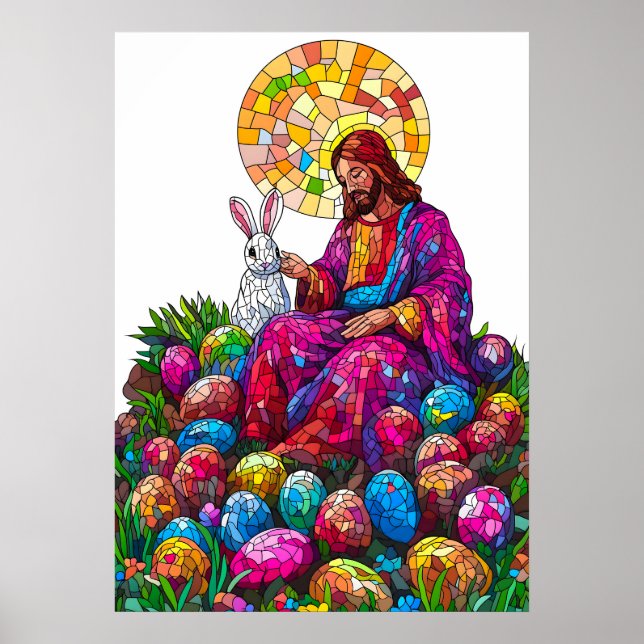 Glass Oaster Bunny Jesus Poster (Vorne)