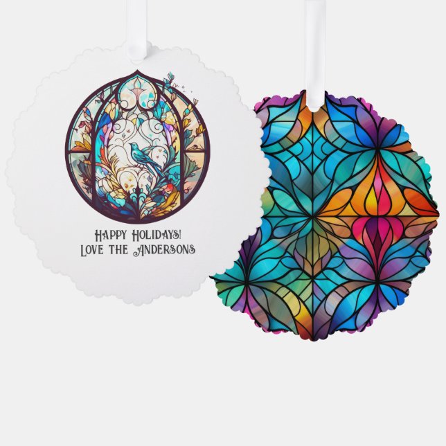 Glass-Ornament Weihnachtskuchen Ornament Karte (Vorderseite/Rückseite)